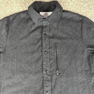 Reign Storm Mens Small Button Front‎ Shirt Gray Heather 100% Cotton Casual